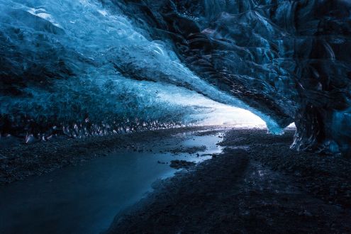 Ice caves under Vatnajökull Glacier