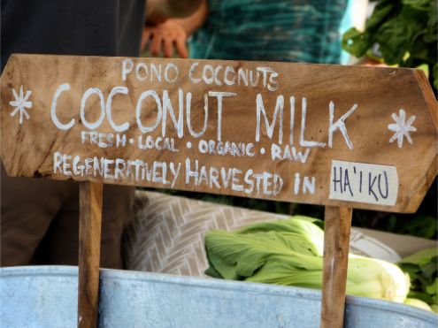 Coconut milk, Hawaii